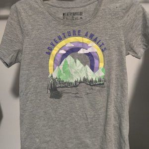 NWoT Weatherproof Girls Adventure Awaits Crew Neck Tee Gray Size S-7/8 $30 8D055